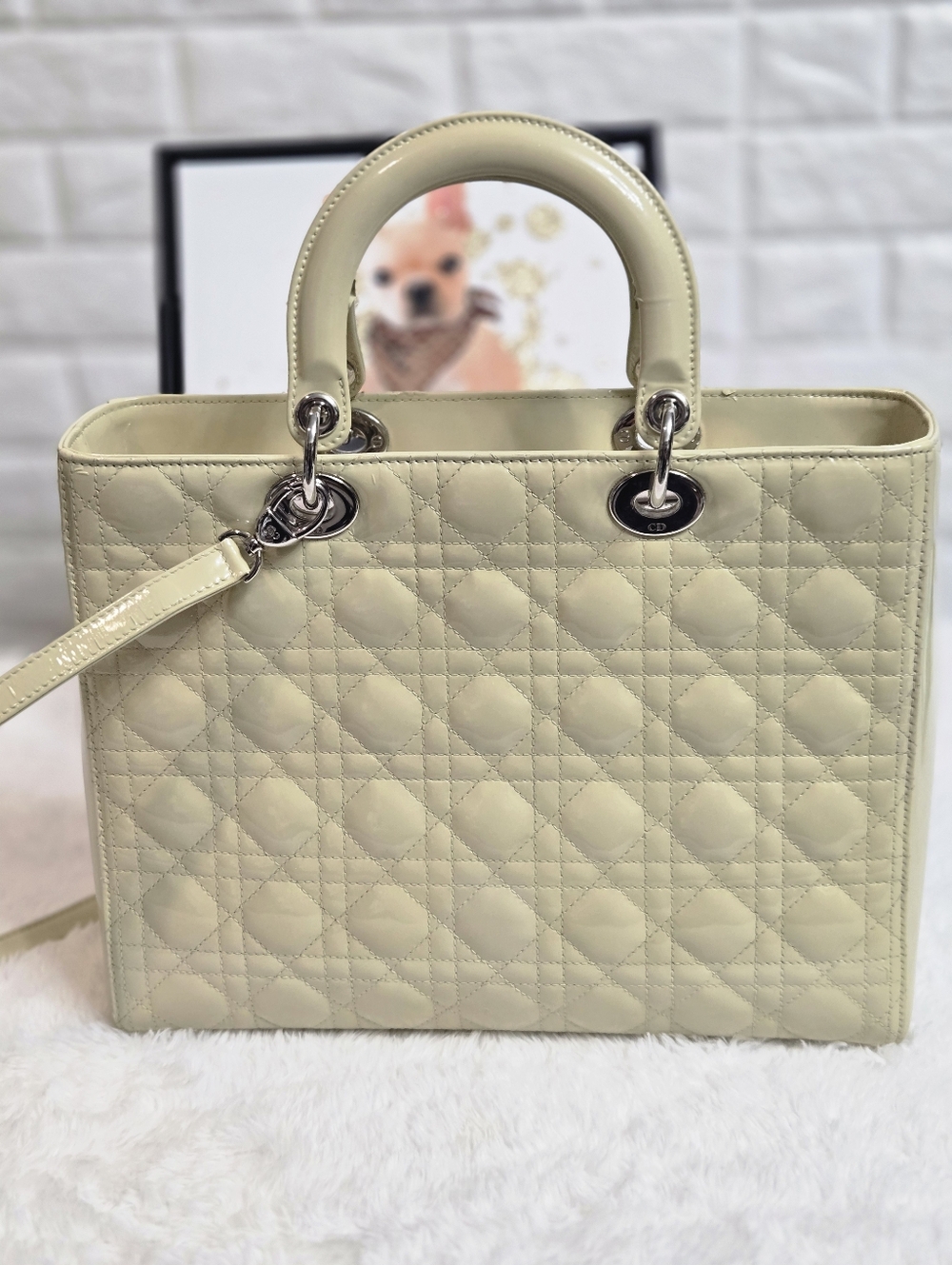 Christian Dior Lady Dior Bag Cannage Quilt Patent Large - Picture 3 of 14